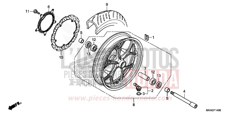 VORDERRAD von Integra 750 CANDY CHROMOSPHERE RED (R381) von 2019